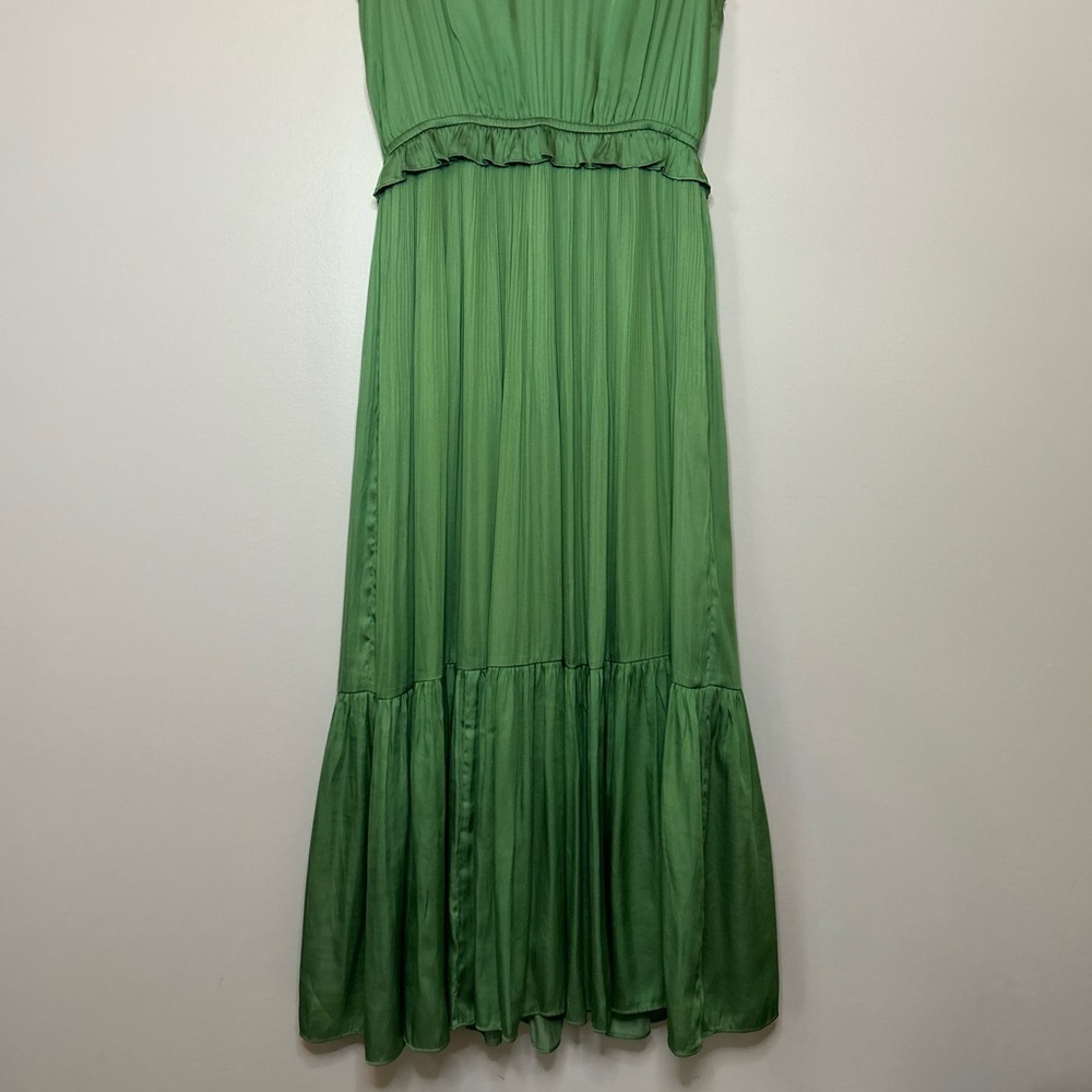 Anthropologie Current Air Green Sereia Pleated
Midi Dress Size L - Picture 11 of 12